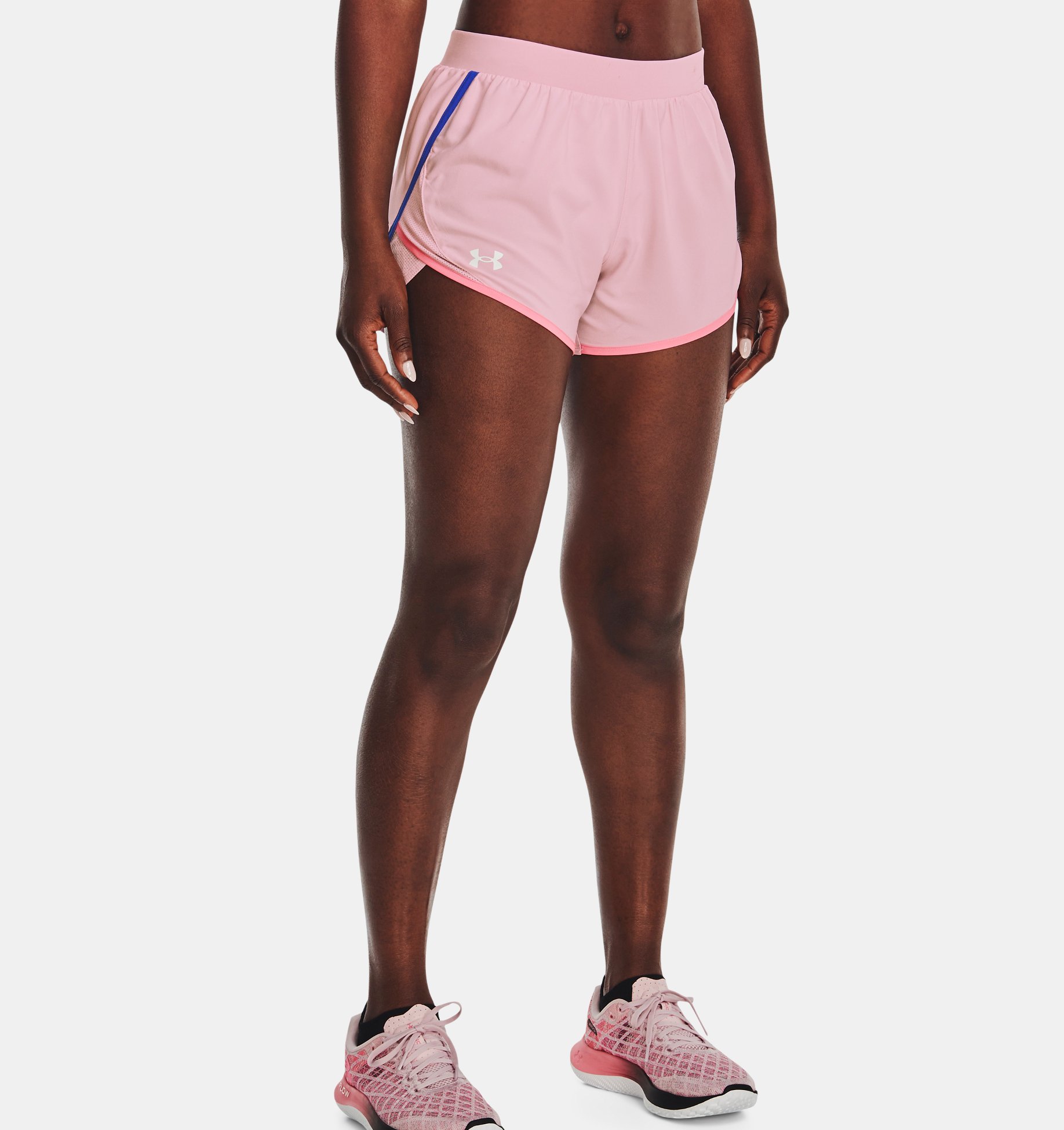 Under Armour UA HeatGear Ladies Fly By Perforated Printed Sports Running Shorts 